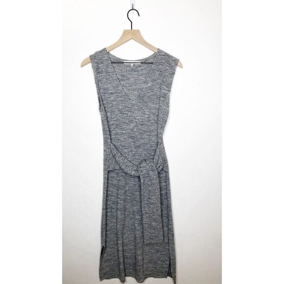 English Factory Sleeveless Tie Front Sweater Knit Dress Heather Gray Size S - Picture 1 of 6